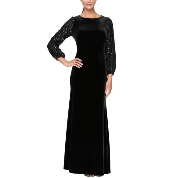 Alex Evenings Dresses & Skirts - ALEX EVENINGS - 81919041 - Sequin Bishop Sleeve Evening Dress - Size 4 (NWT)